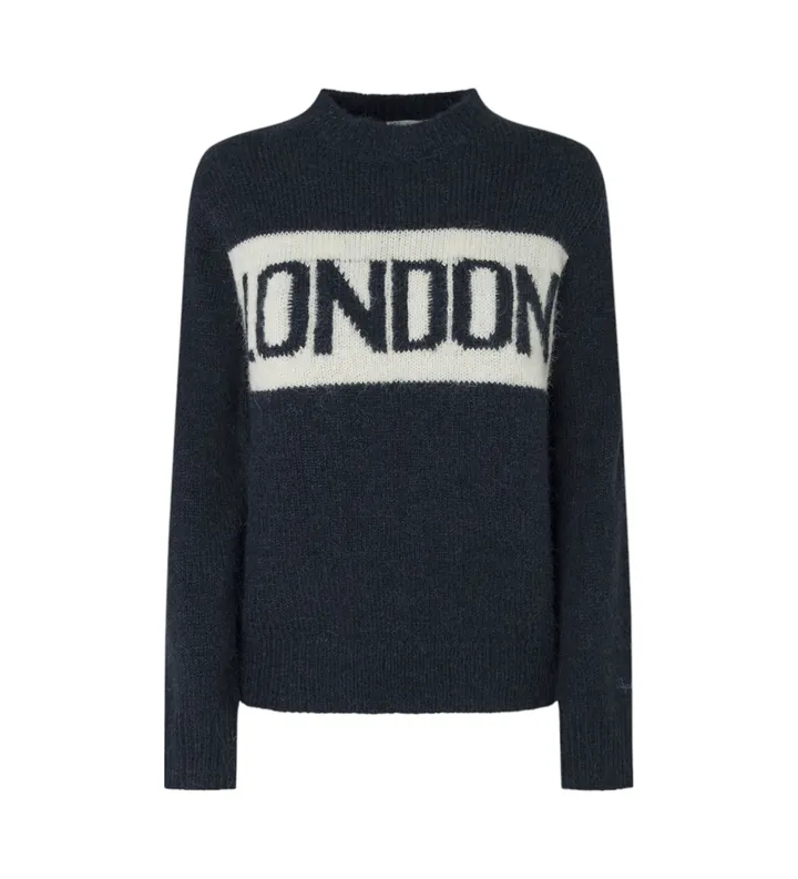 Pepe Jeans para mujer. PL702227 Jersey Hilda marino (L), Casual, Poliéster