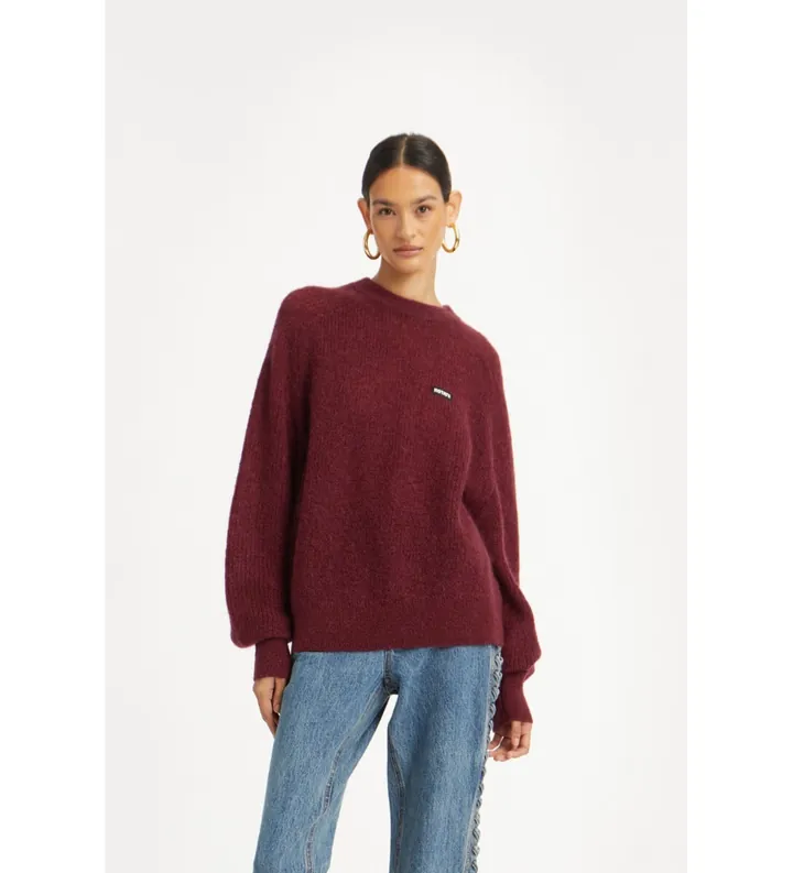 Rotate para mujer. 1145652734 Jersey Brandy granate (XS), Casual, Poliamida, Manga larga