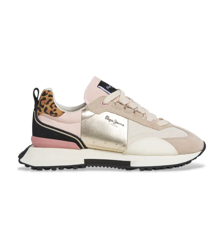 Pepe Jeans para mujer. PLS600005 Zapatillas de Piel Archer Wilder beige (36), Plano, Cordones, Casual