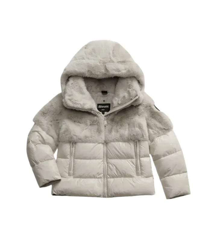 Blauer para mujer/niña. 25WBLGC02411 Abrigo Fanevil blanco (14años= 164cm), Casual, Nylon, Manga larga, moda infantil