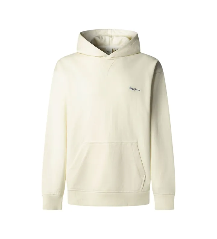 Pepe Jeans para hombre. PM5800155 Sudadera Geo Small Logo blanco roto (L), Casual, Algodón