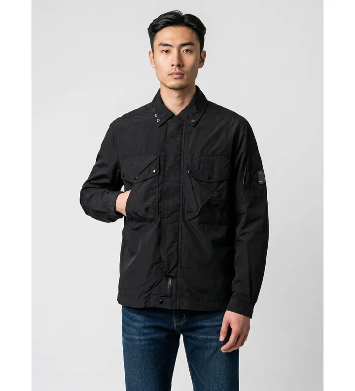 C.P. Company para hombre. 20CMOS017A005991G Chaqueta Nylon Goggle negro (L), Casual, Poliamida