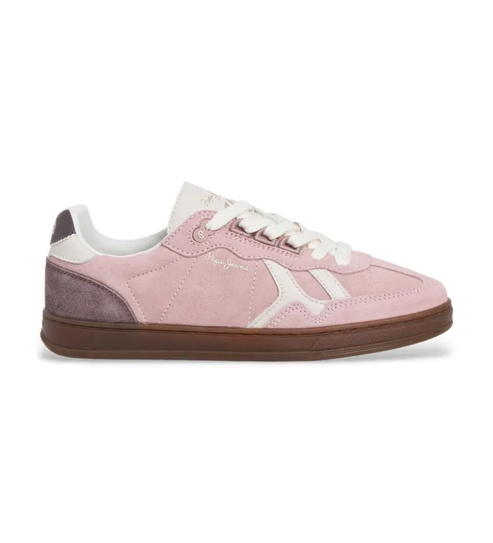 Pepe Jeans para mujer. PLS000019 Zapatillas de Piel Ball Colors rosa (37), Plano, Cordones, Casual