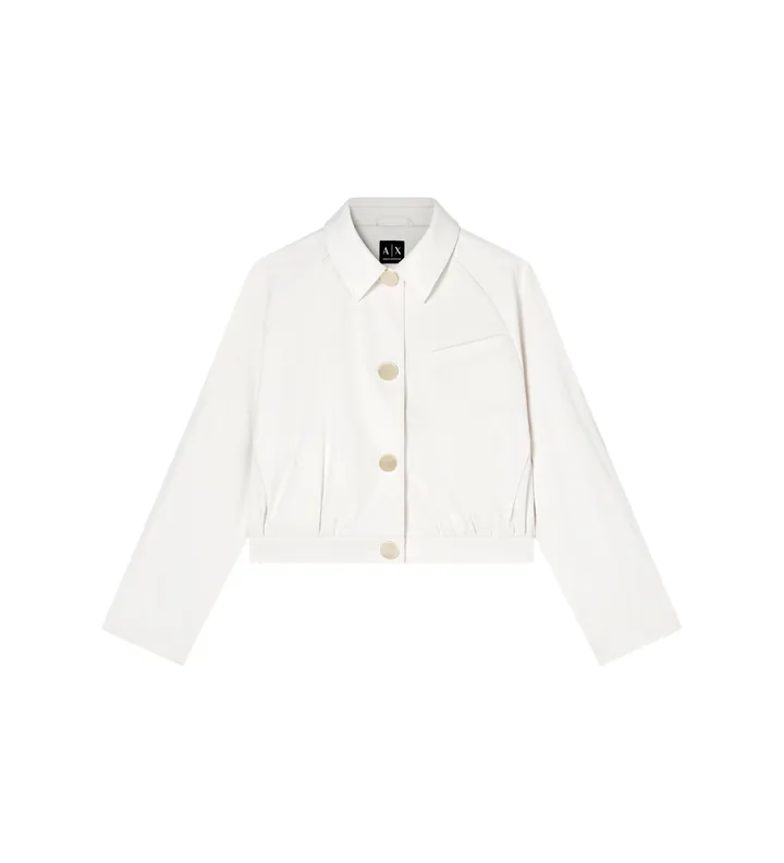 A|X Armani Exchange para mujer. XW001930AF21525U1003 Chaqueta Blouson Boxy blanco (L), Casual, Algodón, Manga larga