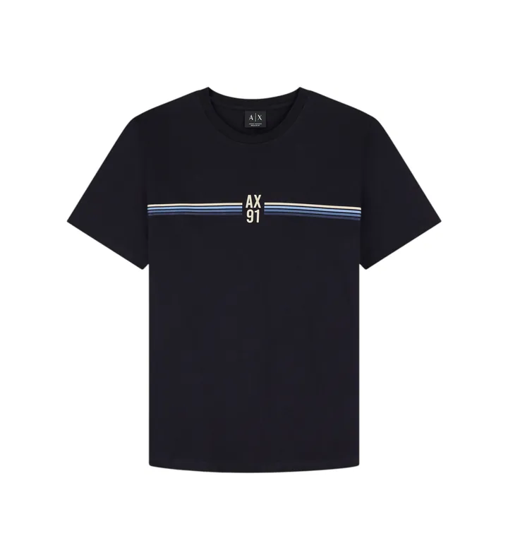A|X Armani Exchange para hombre. XM002522AF10334UB101 Camiseta Basic marino (L), Casual, Algodón, Manga corta