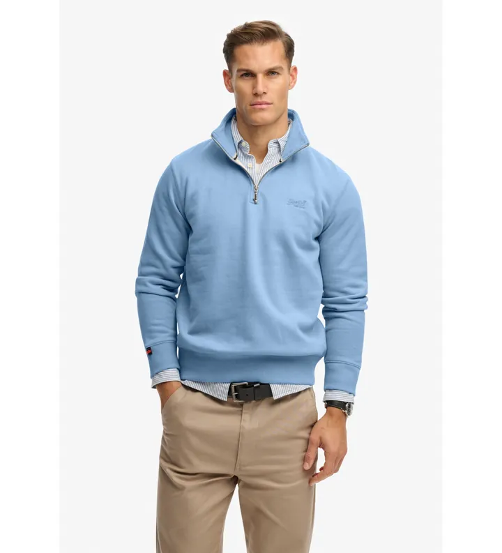 Superdry para hombre. M2013750A Sudadera Essential Half azul (3XL), Casual, Algodón