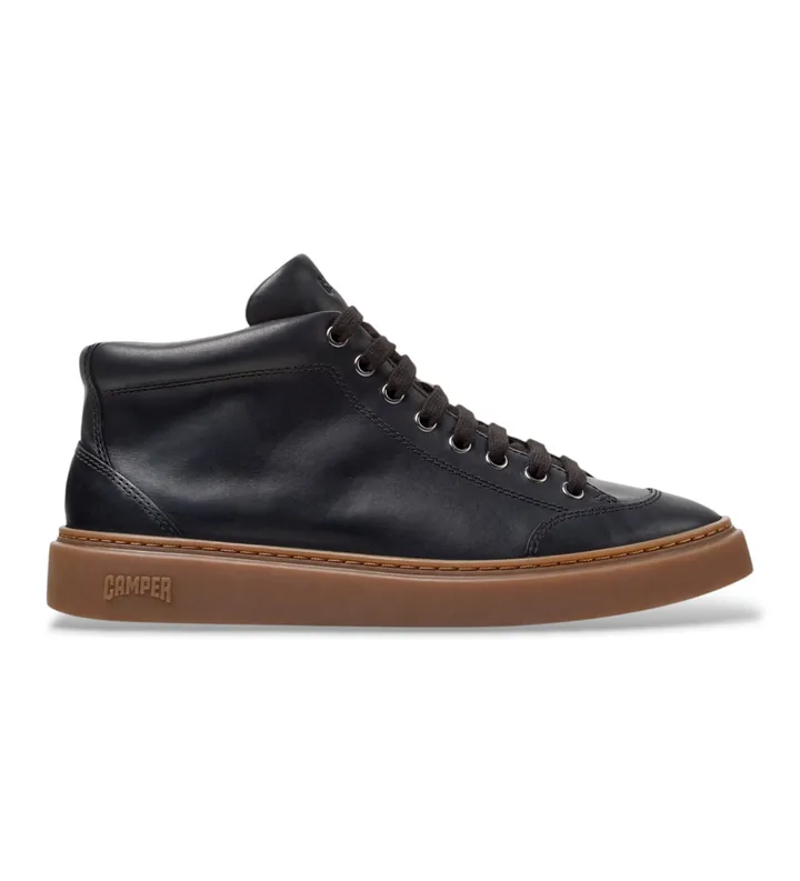 Camper para hombre. K300554-001 Zapatillas botín de piel Peu Touring negro (40), Plano, Ninguno, Casual