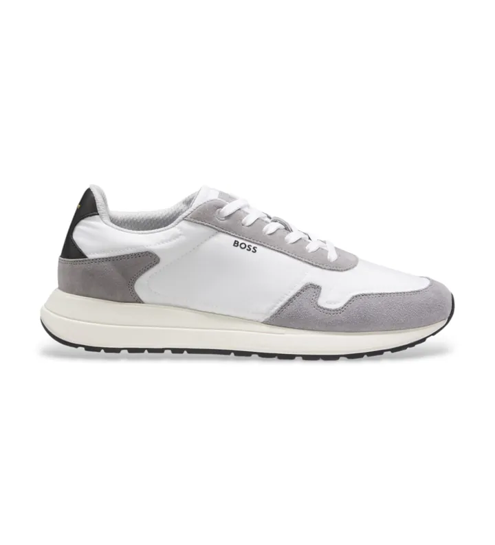 BOSS para hombre. 50568945 Zapatillas Vinston Runn blanco (39), Plano, Cordones, Casual