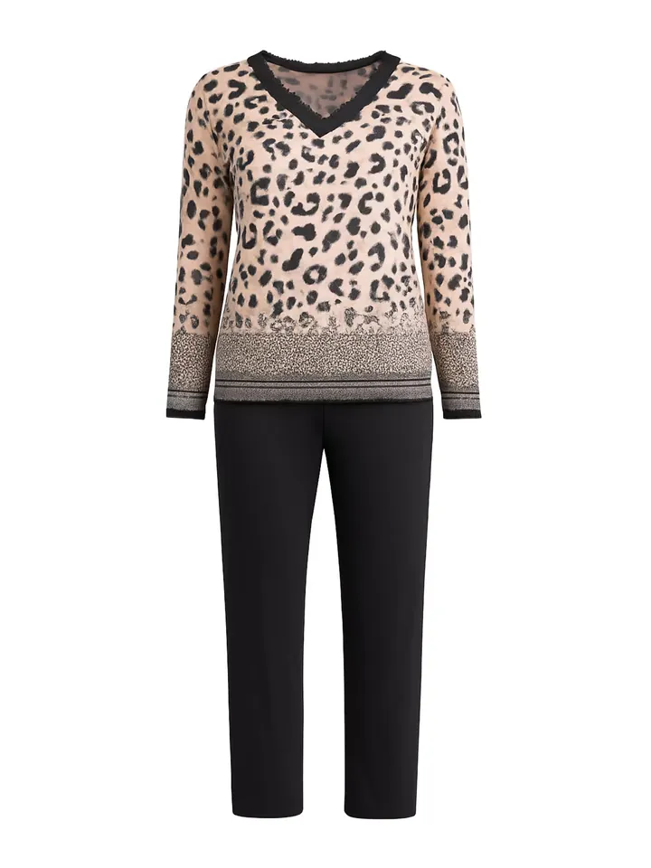 Goldenbay Pijama 'Bergenia'  beige / negro
