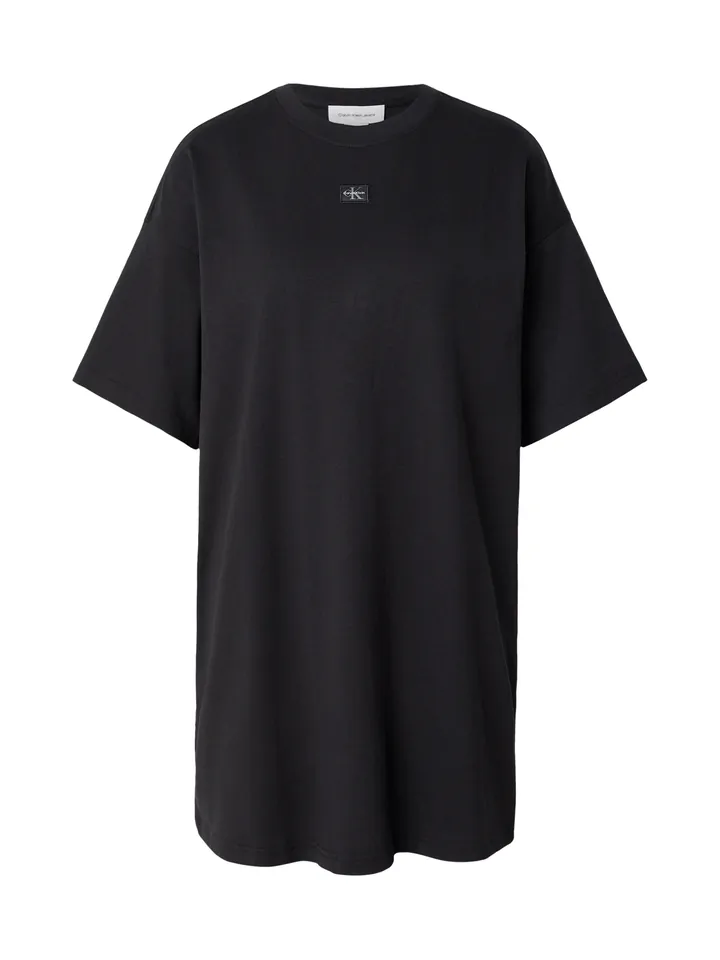 Calvin Klein Jeans Vestido 'Oversized Monologo Mini' negro