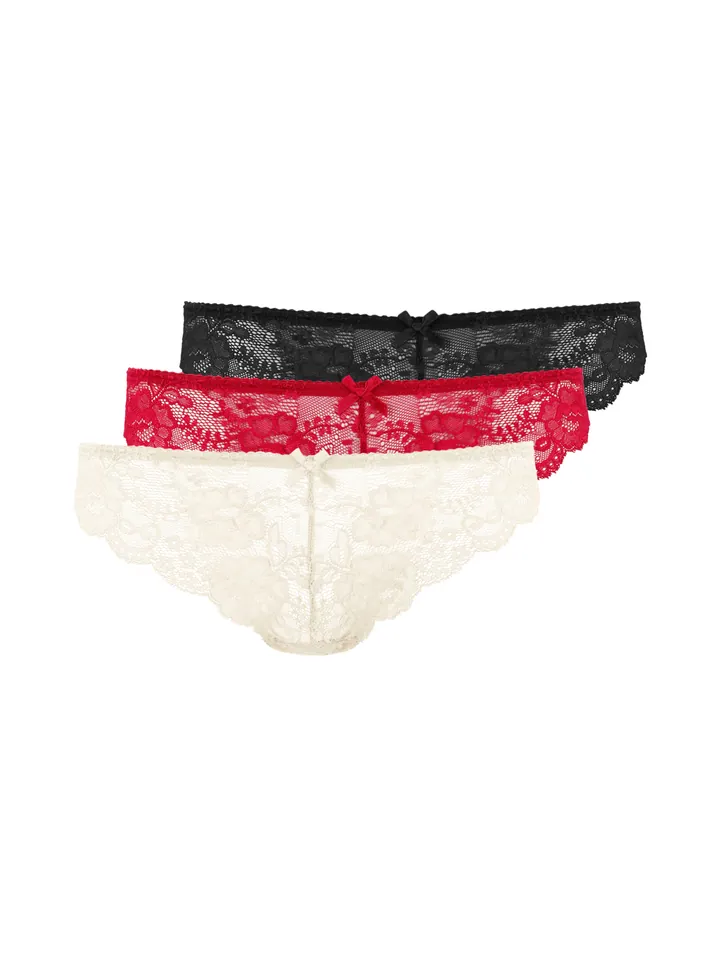 LASCANA Tanga  crema / rojo / negro