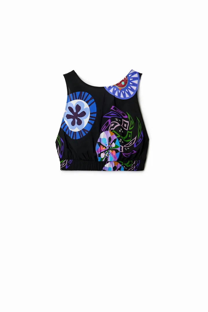 Desigual, Top corto tirantes M. Christian Lacroix, Viscosa, Negro, L