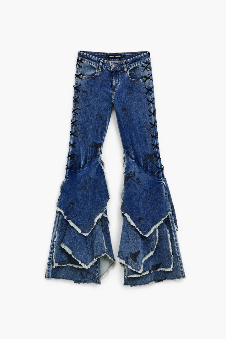 Desigual, Pantalón vaquero María Escoté, Mujer, Algodon, Azul, S