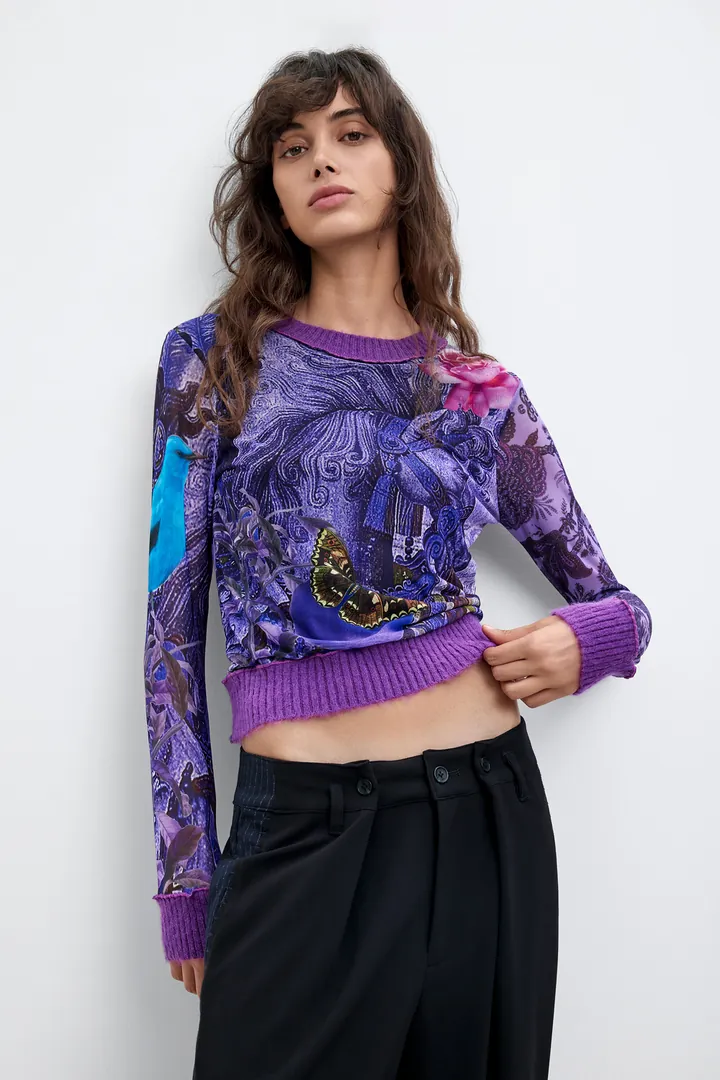 Desigual, Camiseta Estampada M. C. Lacroix, Mujer, Poliester, Rojo, L