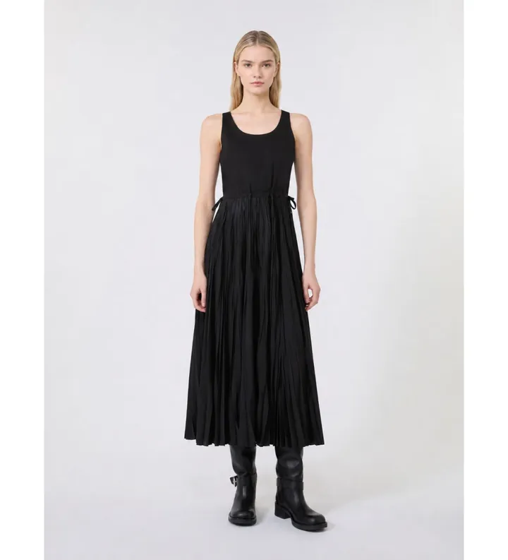 Weekend Max Mara para mujer. 2625626071650 Vestido Classi negro (L), Casual, Algodón, Sin mangas / Tirantes