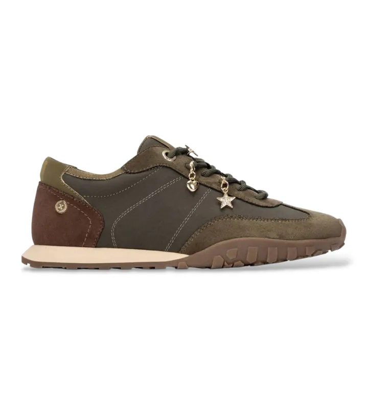 Xti para mujer. 14614601-KAKI Zapatillas 146146 verde (35), Plano, Cordones, Casual