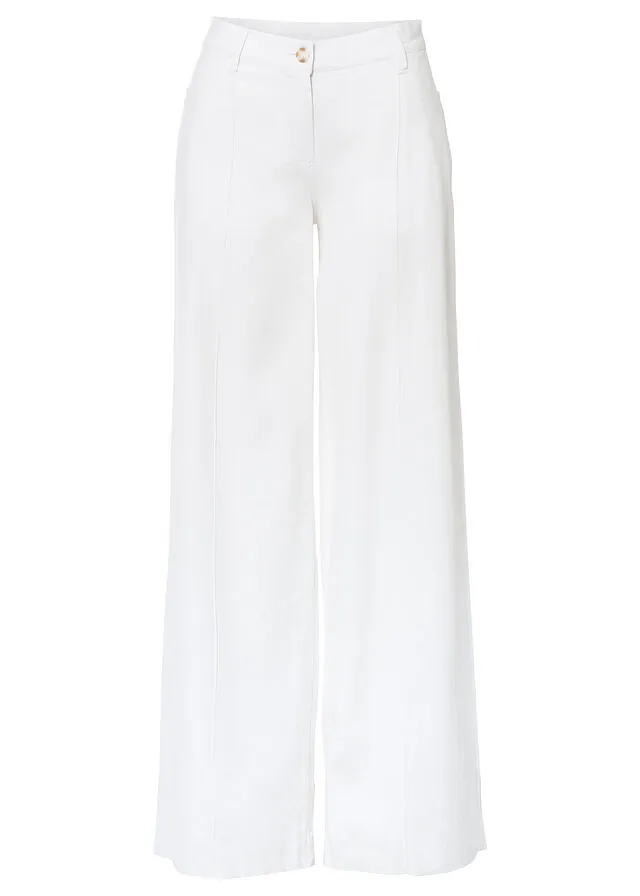 Pantalón palazzo de mezcla de lino