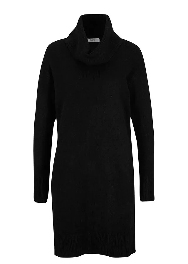 Vestido holgado de punto con cuello vuelto