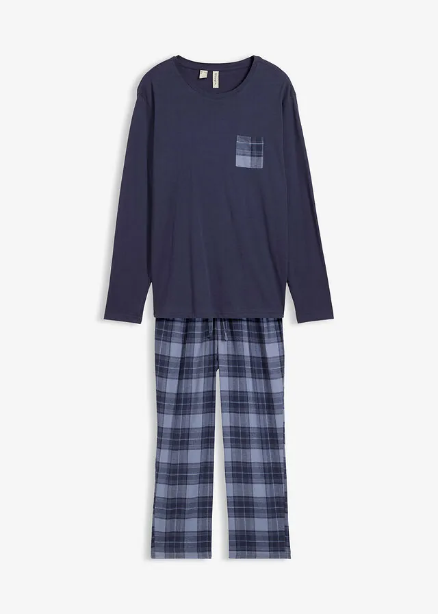 Pijama de algodón suave con pantalón de franela para hombres