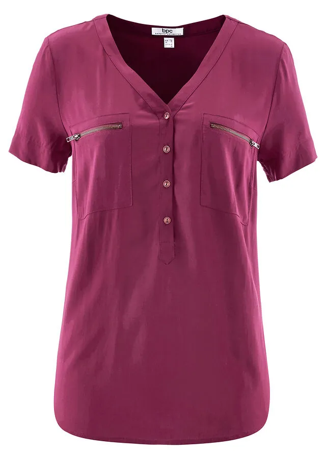 Blusa de viscosa con manga corta