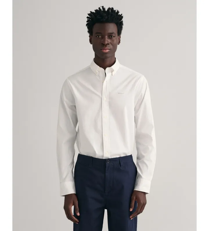 Gant para hombre. 3000300 Camisa Pinpoint Oxford Regular Fit blanco (3XL), Casual, Algodón, Manga larga