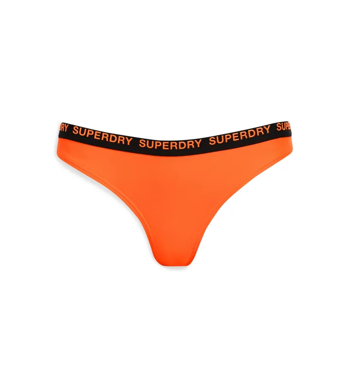 Superdry para mujer. W3010390A Braguita de bikini elástica de corte atrevido naranja (L), Beachwear, Poliéster Reciclado, Sostenible