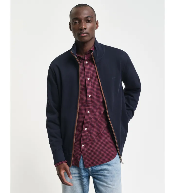 Gant para hombre. 2028042 Cárdigan Sacker Rib Con Cremallera marino (3XL), Casual, Algodón