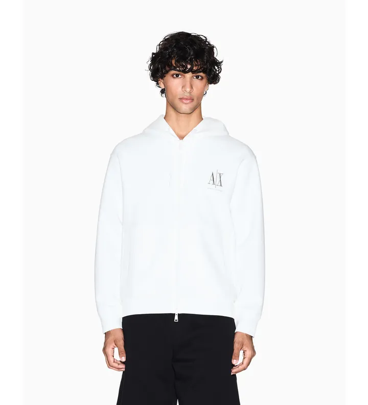 A|X Armani Exchange para hombre. XM000370AF10818U0009 Sudadera Casual blanco (L), Algodón, Manga larga