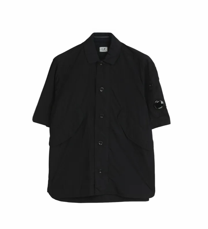 C.P. Company para hombre. 18CMOS035A005904G Camisa Over marino (S), Azul, Casual, Poliamida, Manga corta