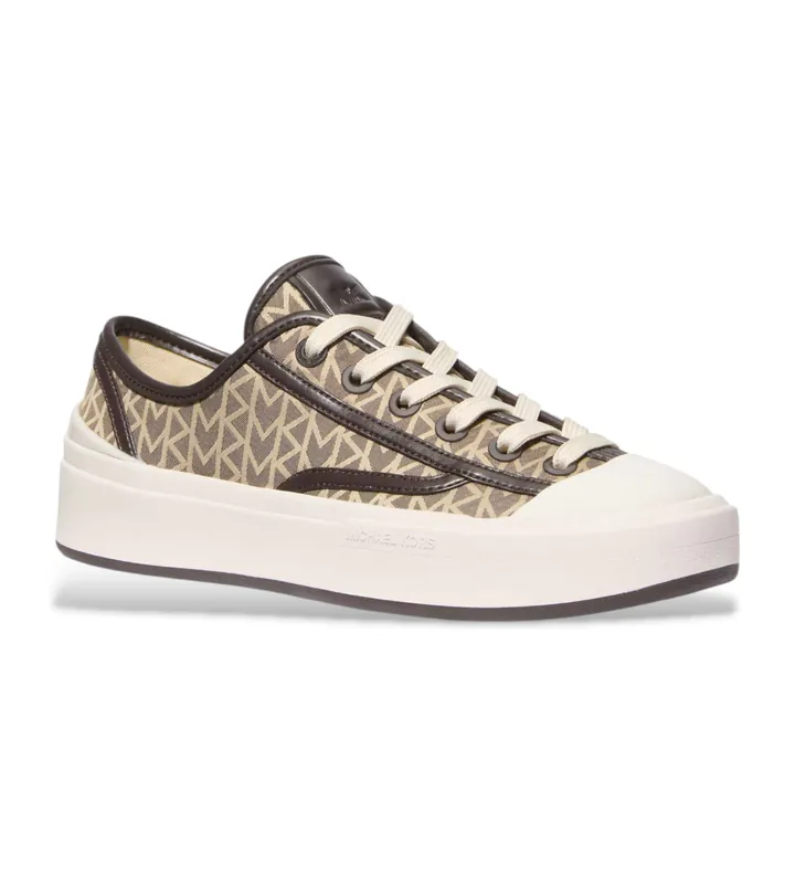 Michael Kors para mujer. 43T5JDFS1Y Zapatillas Mk2000 Jacquard marrón (36), Plano, Cordones, Casual