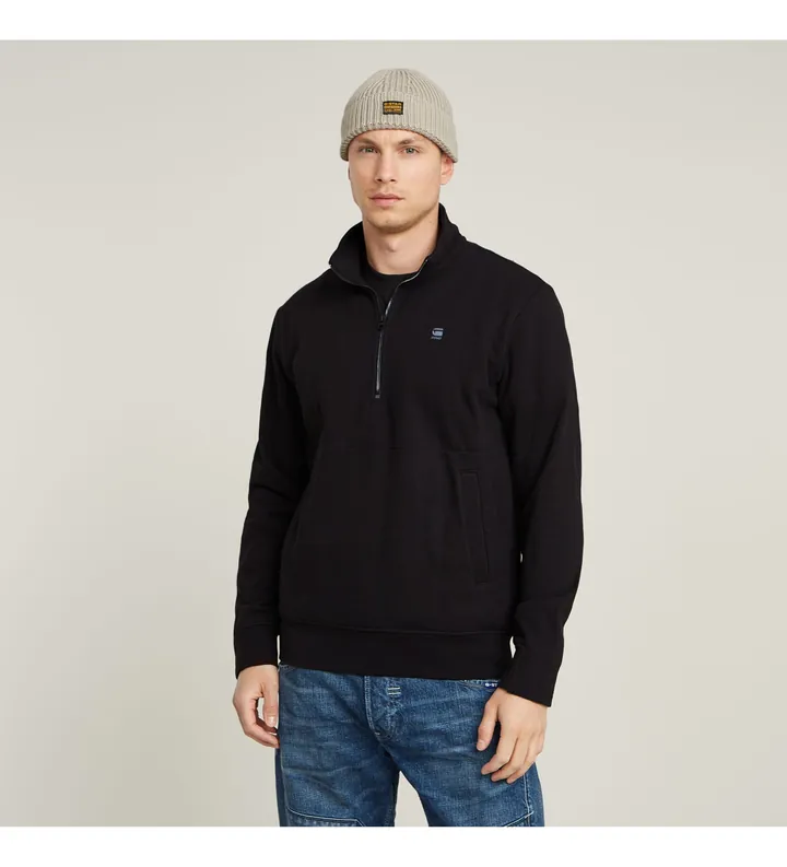 G-Star para hombre. D26305-D566-6484 Sudadera Nifous Half Zip negro (M), Casual, Manga larga, Algodón Orgánico, Sostenible