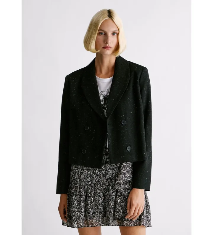 Pepe Jeans para mujer. PL4024385 Americana Rachel negro (L), Casual, Poliéster
