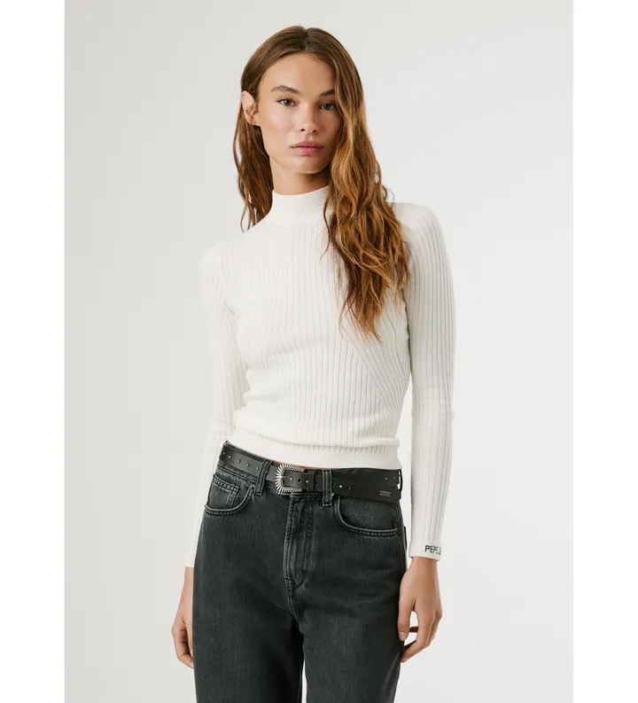 Pepe Jeans para mujer. PL7000026 Jersey Perkins Carla blanco (L), Casual, Algodón