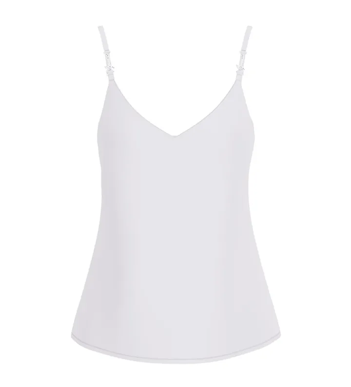 Guess para mujer. W6GH30W1845 Top Caroline Logo Tank blanco (M), Poliéster, Sin mangas / Tirantes