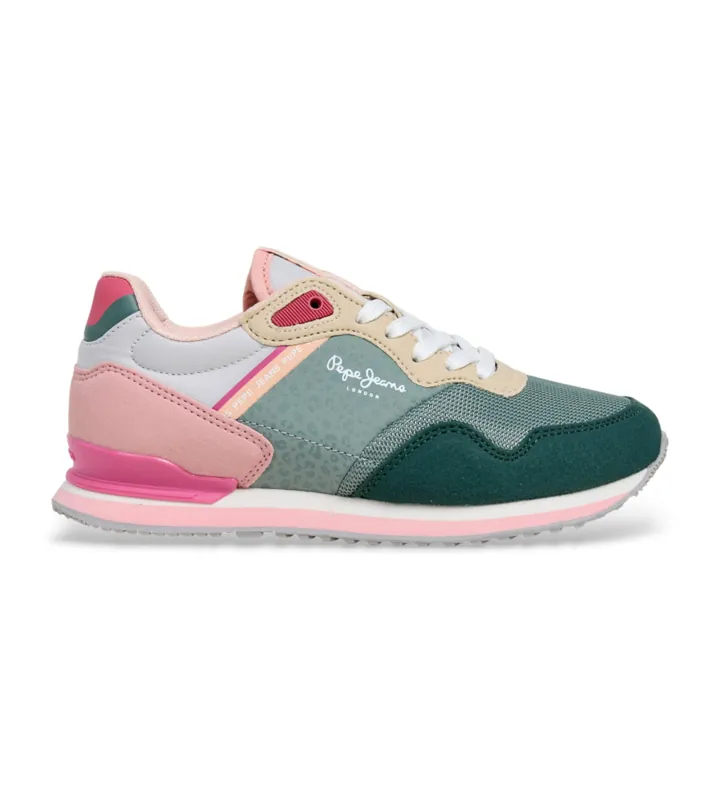Pepe Jeans para mujer/niña. PGS400014 Zapatillas London Chic multicolor (36), Plano, Cordones, Casual, moda infantil