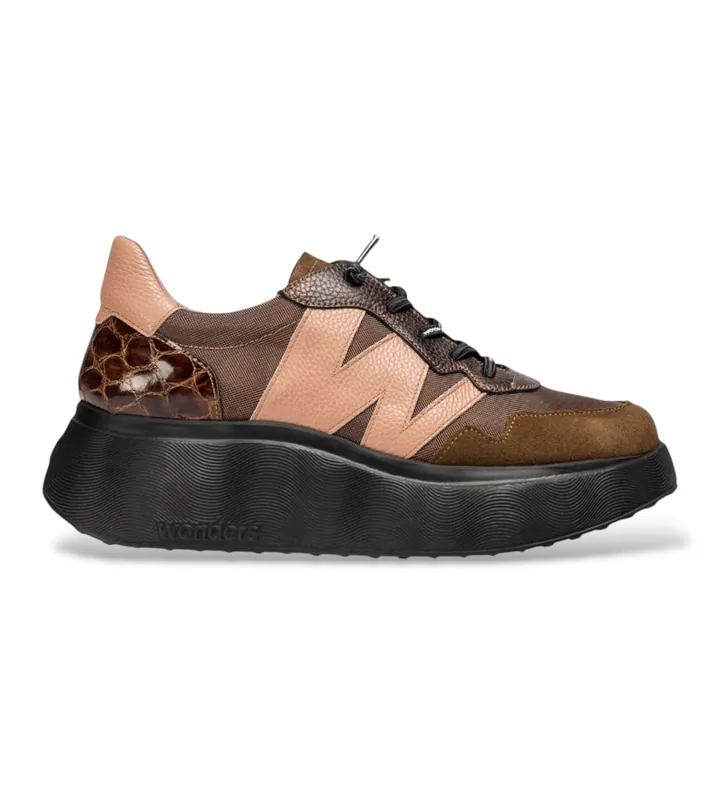 Wonders para mujer. A-3631_941_12050 Zapatillas Roma 31 Marrón (37), Plano, Cordones, Casual
