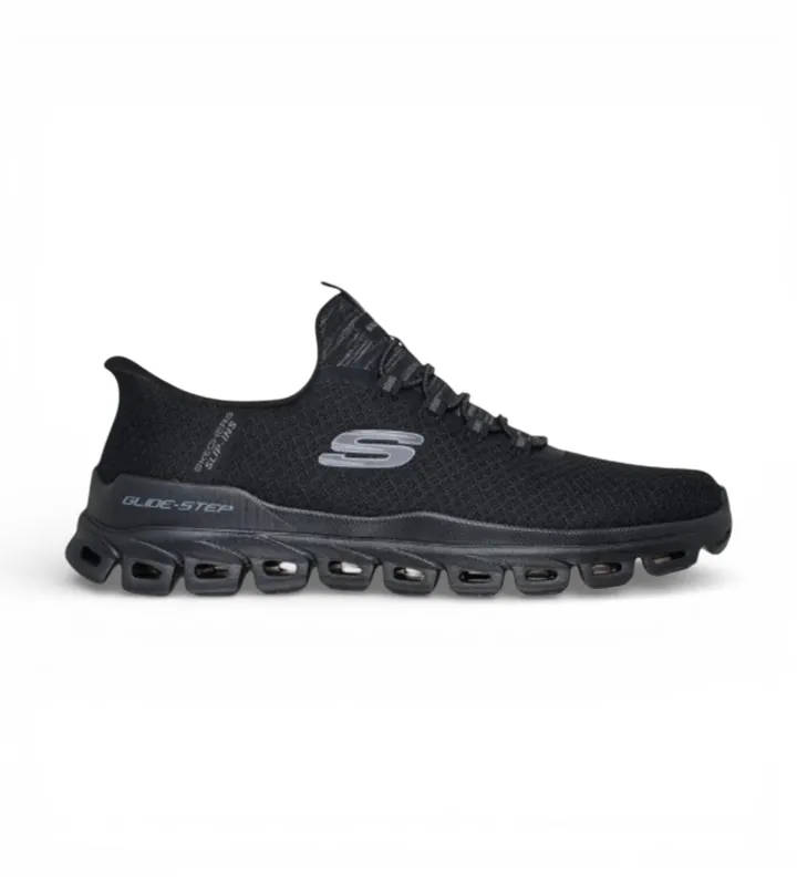 Skechers para hombre. 233010 Zapatillas Slip-ins Glide Step Noxus negro (44), Plano, Cordones, Casual