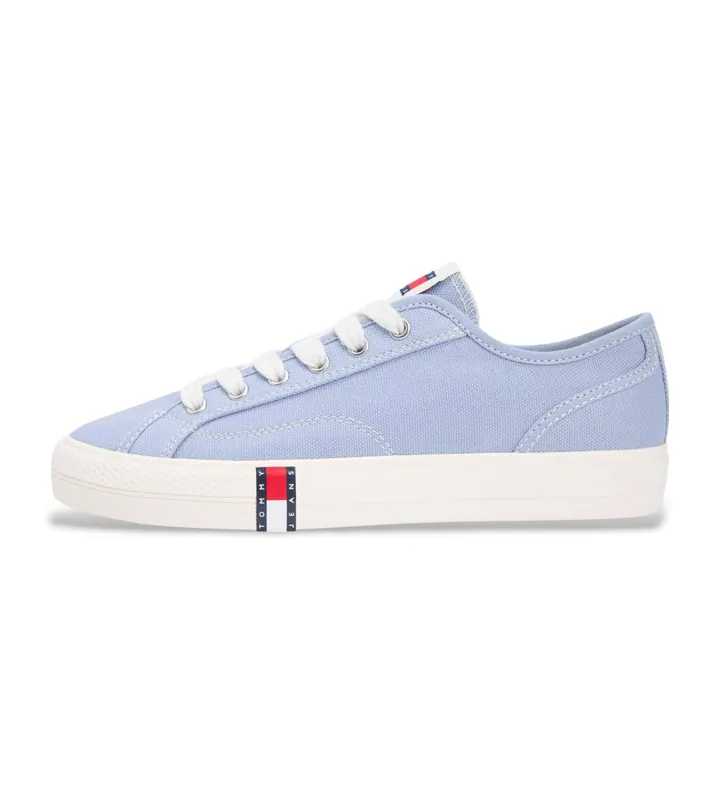 Tommy Jeans para mujer. EN0EN02956 Zapatillas de lona Archive con logo azul (36), Plano, Cordones, Casual