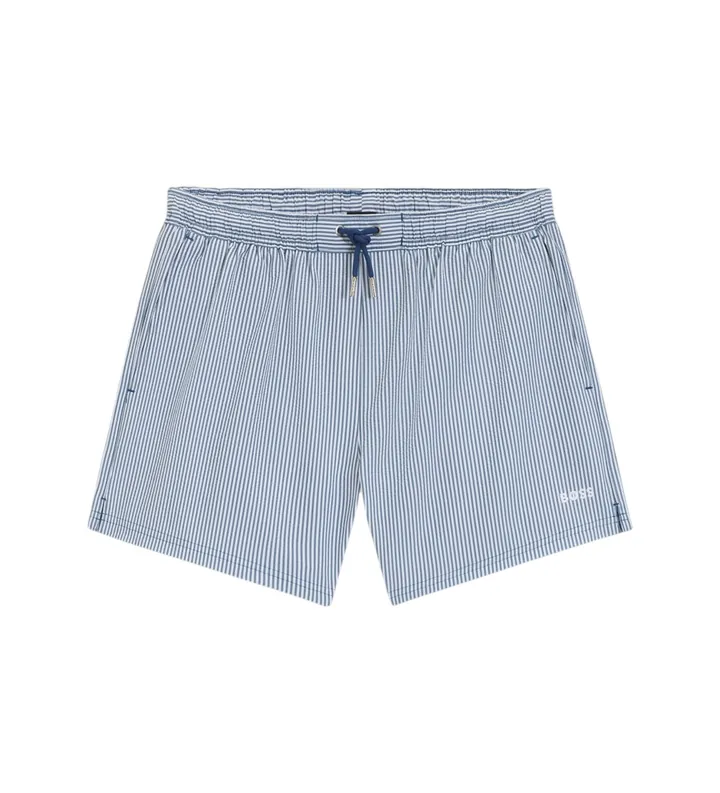 BOSS para hombre. 50540042 Bañador Tejido de sirsaca logo bordado azul (L), Beachwear, Poliéster