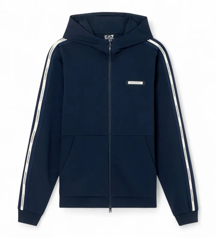 EA7 para hombre. 7M001480_AF12660 Sudadera Logo Series azul (M), Casual, Deportivo, Verde, Algodón, Sportswear, Multideporte, Manga larga