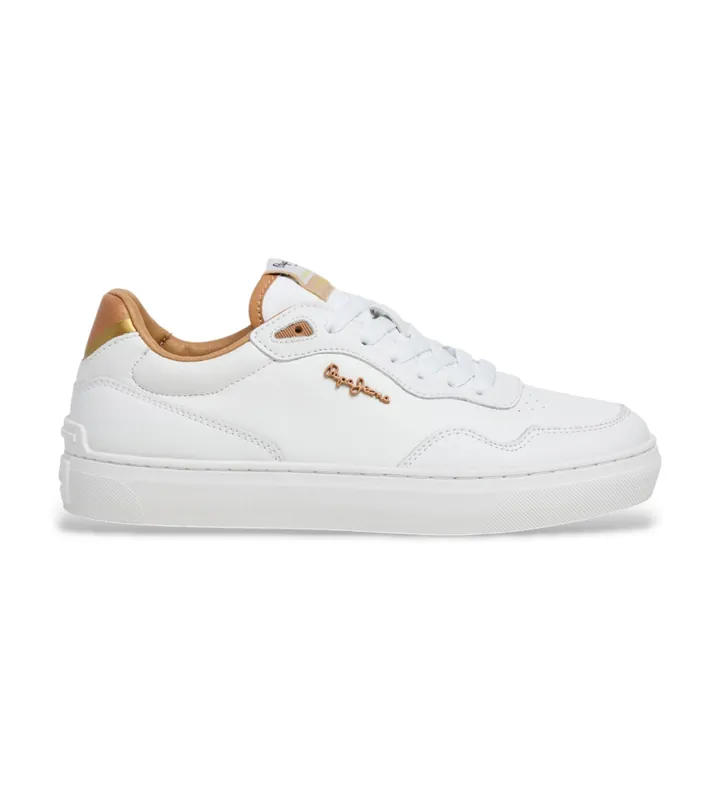 Pepe Jeans para mujer. PLS000030 Zapatillas de Piel Camden Class blanco (36), Plano, Cordones, Casual