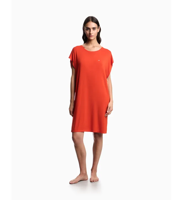 Emporio Armani para mujer. EW002965_AF19024 Camisón Essential Studs coral (L), Homewear, Viscosa, Manga corta