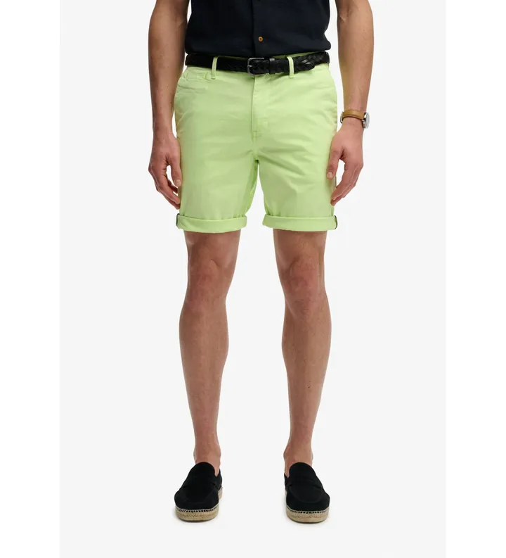 Superdry para hombre. M7110486A Pantalón Corto Premium Regular Chino verde (30), Casual, Algodón