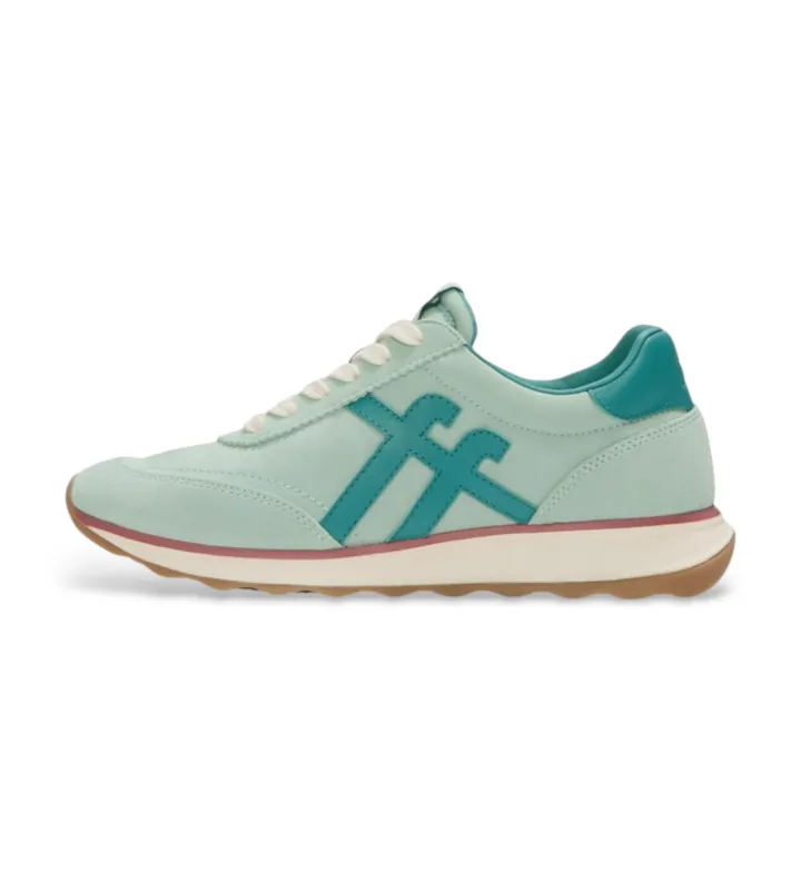 Fitflop para mujer. A5P-E09 Zapatillas Retro-Q Fabric verde (36), Tela, Plano, Cordones, Casual