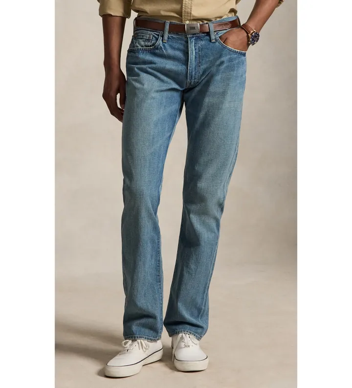 Polo Ralph Lauren para hombre. 710B21047001 Jeans Hampton Straight Fit azul (30/32), Casual, Algodón, Denim