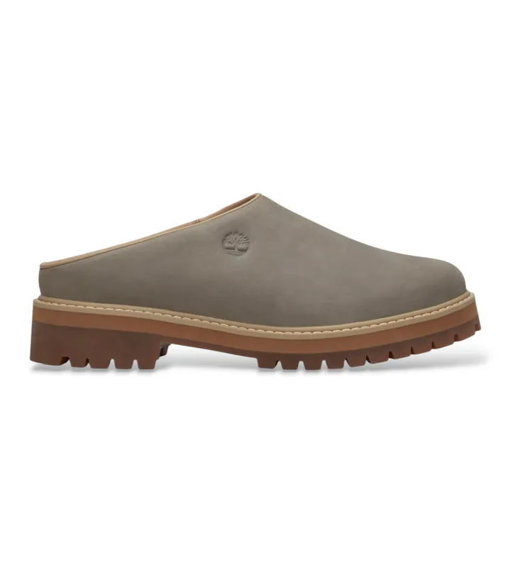 Timberland para hombre. TB0A5RCBEL81 Zuecos de piel Heritage gris (40 W), Plano, Nobuck, Ninguno, Casual
