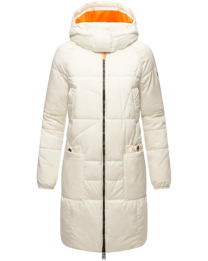 NAVAHOO Abrigo de invierno 'Bliblablubb 14' naranja / offwhite