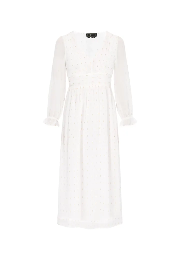 faina Vestido oro / plata / blanco