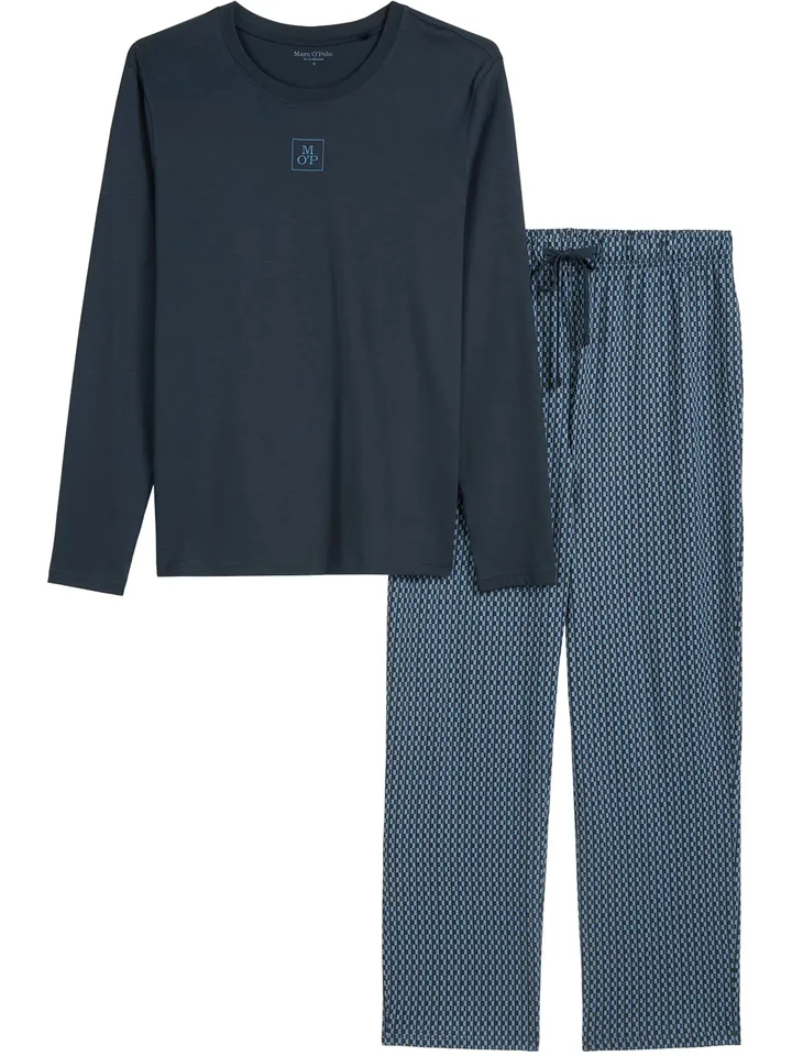 Marc O'Polo Pijama largo ' Mix N Match Cotton ' navy
