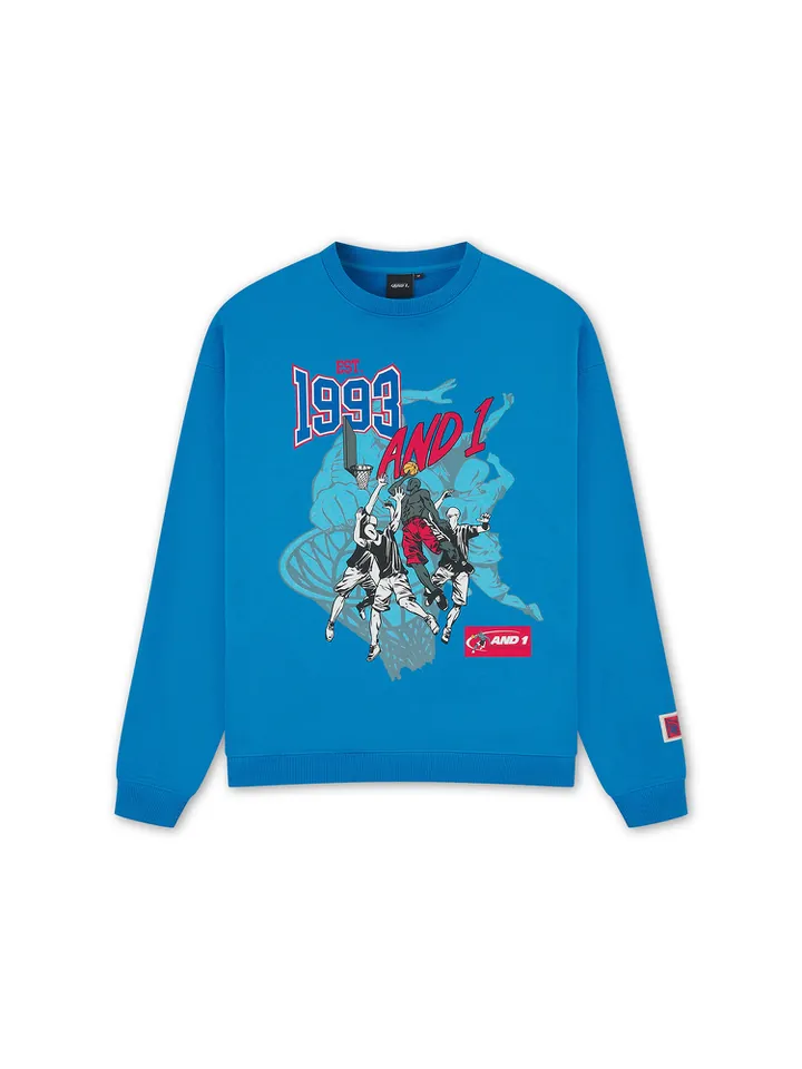 AND1 Sudadera '1993 Dunk'  azul / gris oscuro / rojo / blanco